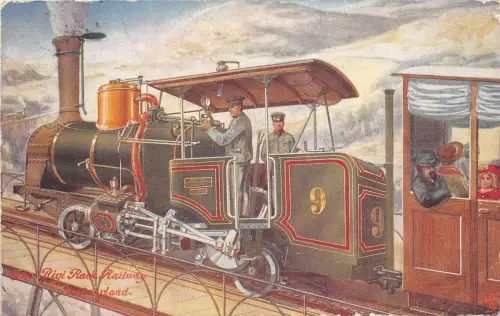 Lot 63 Zug Eisenbahn Oilette Postkarte Die Rigi Zahnradbahn Schweiz