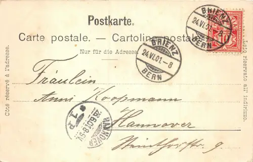 Lot 79 Gruss von der Axalp Kuh Schweiz Litho