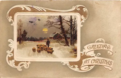 B2188 Illustration Noel Weihnachten 1911 Künstler signiert Front/Back Scan