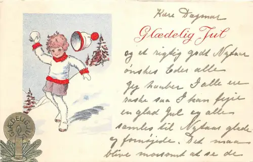 B4102 Dänemark 1 kleines Mädchen und ein Weihnachtsbaum Front/Back Scan