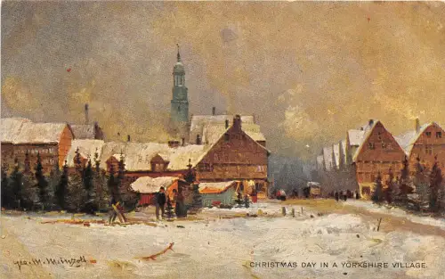 auk41143 christmas day in yorkshire village uk