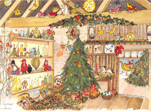 uk1653 the christmas barn church farm shrawley worcester real photo uk