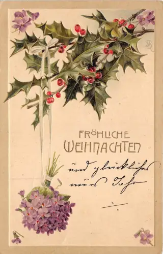 BG14885 weihnachten weihnachten misteltoe flower embossed germany