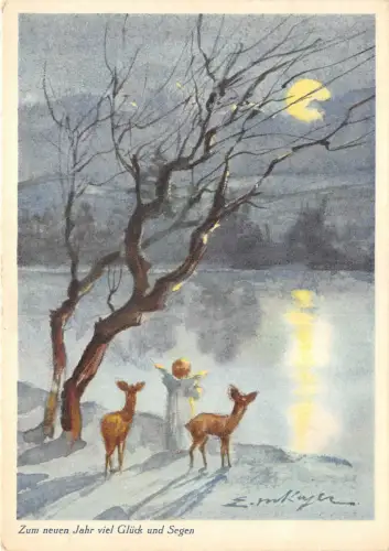 us7529 sum neues jahr viel gluck und segen artist signed christmas new year