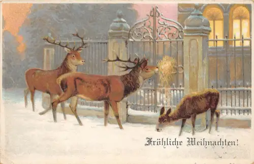 BG20387 Hirsch Cerf Winterlandschaft Weihnachten Germany