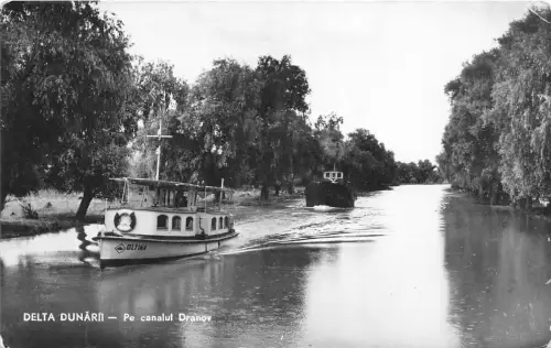 B75264 delta dunari pe canalul dranov schiff bateaux rumänien