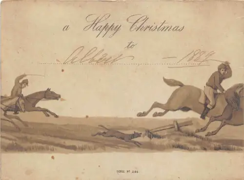Lot219 Weihnachtsgrüße UK Reiten Jagd Fuchs