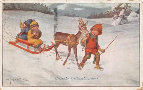 uk40869 herzliche weihnachtsgrsse weihnachtsgrüße künstler signiert