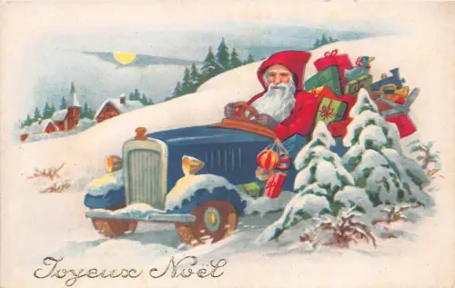 B86330 Weihnachtsmann mit Auto und Geschenke Frankreich Weihnachtsmann Weihnachtsmann Papa Noel