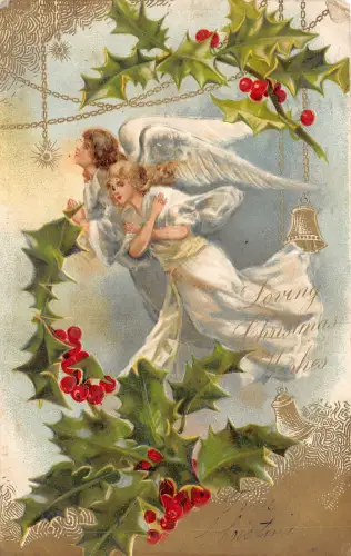 uk40888 schöne Weihnachtswünsche Grüße UK geprägt