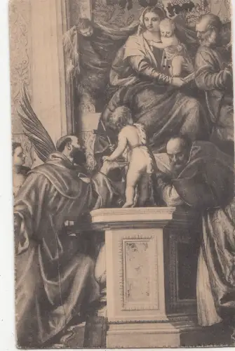 BF18253 la madonna col bambino vari santi veronese painting art front/back image