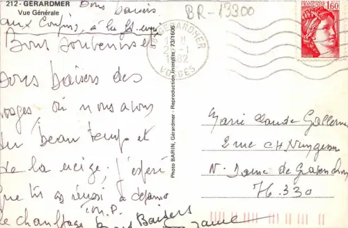 BR13300 Gerardmer Vue Generale France