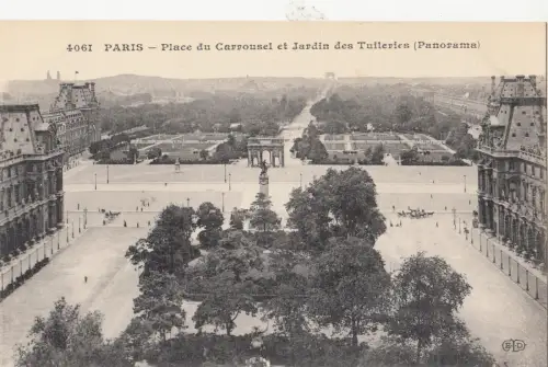 BF11626 place du carrousel et jardin des tulleri paris france front/back image