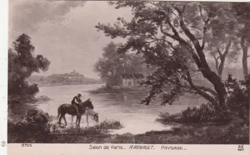 BF18209 a renault paysage salon de paris painting art nice card