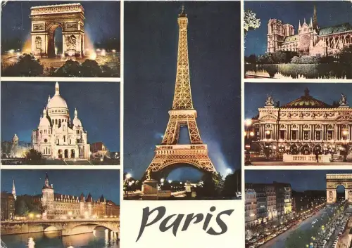 B31432 Paris la nuit Multi vues france