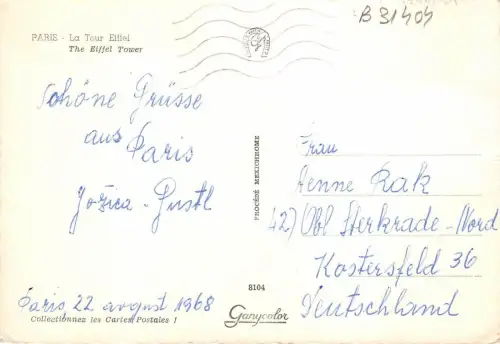 B31404 Paris La Tour Eiffel Frankreich