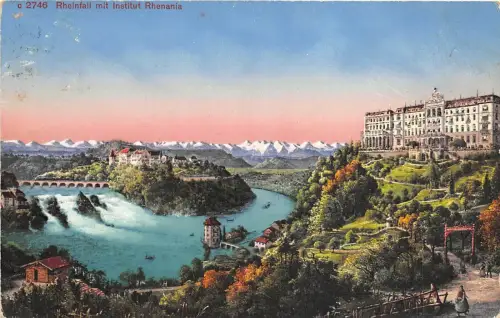 B38357 Rheinfall mit Institut Rhenania Schweiz