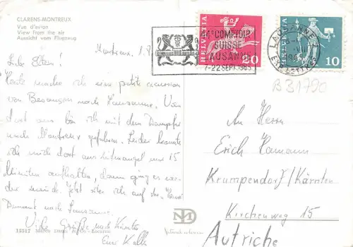 B31790 Clarens Montereux vue d`avion switzerland