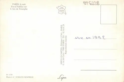 BT6228 Paris l arc de triomphe France