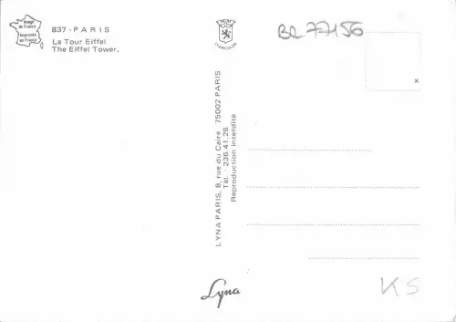 BR77156 paris la our eiffel france