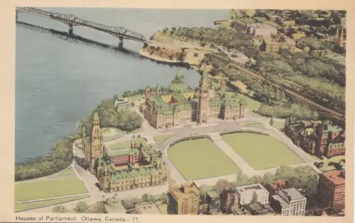 B77647 house of parliament ottawa quebec canada scan front/back image