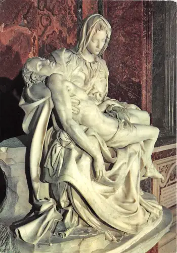 B47622 Citta del Vaticano Basilica di S Pietro Skulptur Postkarte Italien