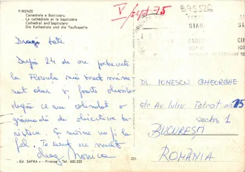 B75526 Firenze Catdrale e Batterie Italien