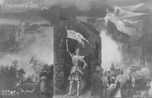 Lot108 Jeanne d'Arc Gemälde Postkarte Paris Frankreich historische Figuren