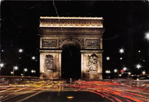 B66627 La Arc de Triomphe illumine Paris france