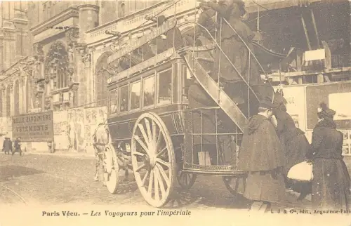 BR13175 Paris Vecu Les Voyageurs pour l imperiale Reproduktion Frankreich Postkarte