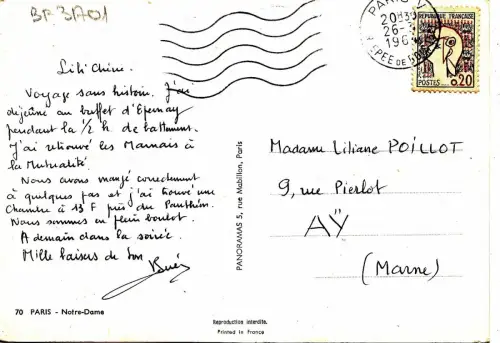 BF31701 paris notre dame france front/back image