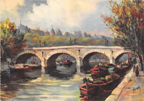 BR21352 Pont Marie et port des Clestius Paris Gemälde Postkarte Frankreich