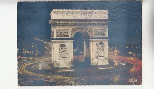 BF28614 paris l arc de triomphe illuminee france front/back image