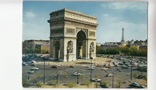 BF19666 paris l arc de triomphe et la tour eiffel france front/back image