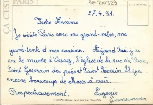 BF20329 Landschaft Paris Frankreich Vorder-/Rückbild