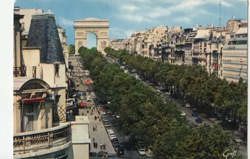 BF20729 paris les champs elysees et l arc de triomphe france front/back image