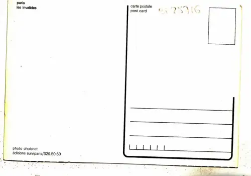 BF25716 les invalides paris france front/back image