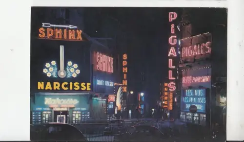 BF19818 la place pigale la nuit paris france front/back image