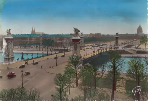 BF20326 le pont alexandre III et l espalkanade d paris france front/back image