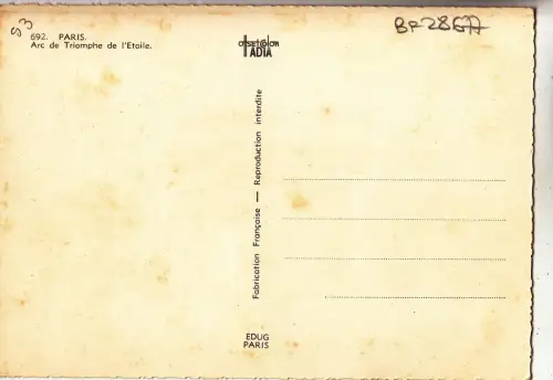 BF28677 paris arc de triomphe de l etoile france front/back image