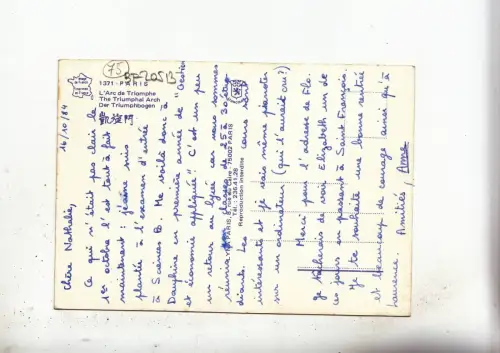 BF20513 paris l arc de triomphe france front/back image