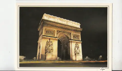 BF28529 paris l arc de triomphe illuminee france front/back image