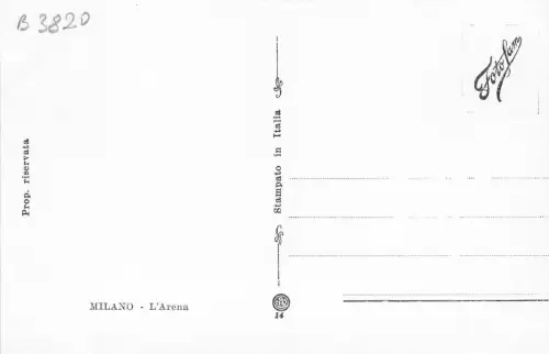 B3820 Italy Milano Arena Front/Back Scan