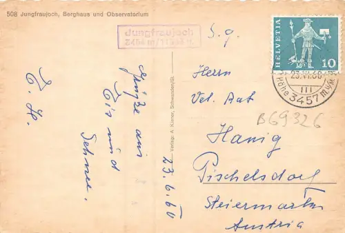 B69326 Jungfraujoch Berghaus und Observatorium Schweiz