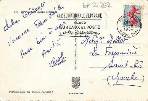 BF21262 Paris Arch de Triomphe France Front/Back Bild