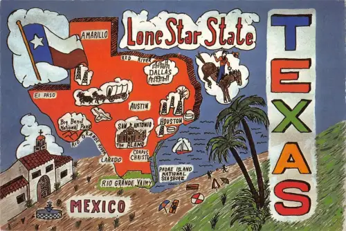 B99050 lone star state texas usa maps cartes geographiques