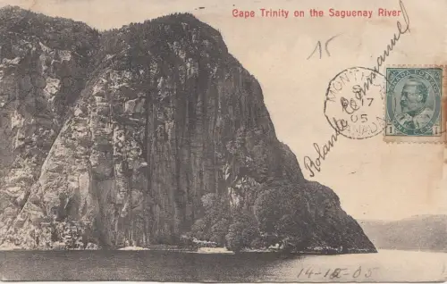 B77764 Cape Trinity on the Saguenay River Canada Scan Front/Back Bild