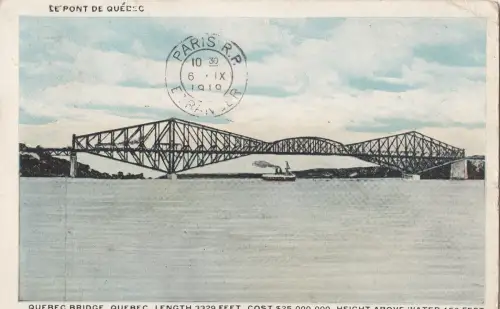 B77648 le pont de quebec canada scan front/back image
