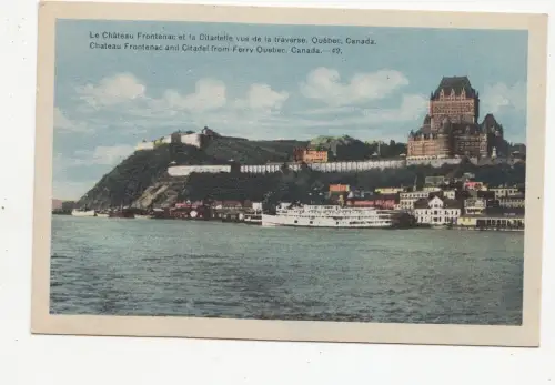 B77605 le chateau frontenac et la citadelle quebec canada scan front/back image