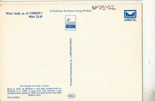 BF29432 the house of lords london UK front/back image